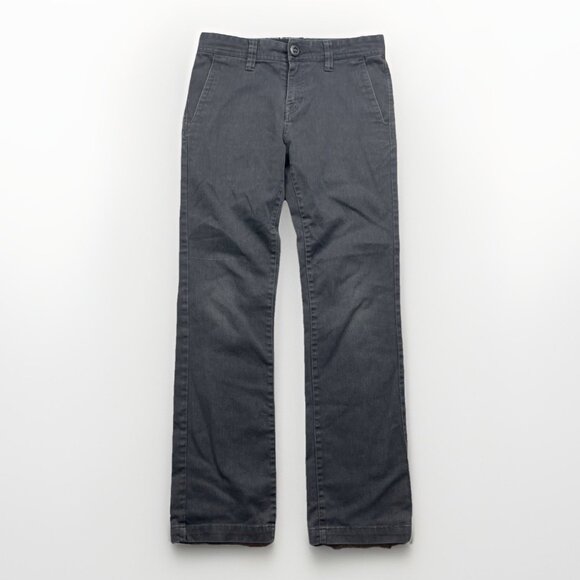Y2K Volcom Pants Boy 26 / 12 Gray Straight Leg Flat Front Eco Repreve Skater - Picture 1 of 11